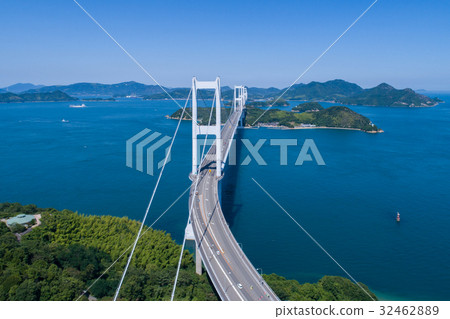 Kurushima Kai Bridge Ohashi（Shimanami Kaido）空中射擊 32462889