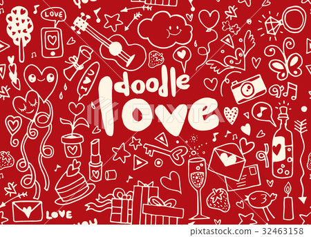 love , doodles elements sketch background 32463158