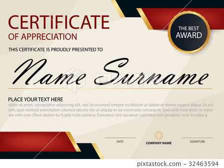 Red Elegance horizontal certificate with Vector Red Elegance horizontal certificate with Vector 32463594
