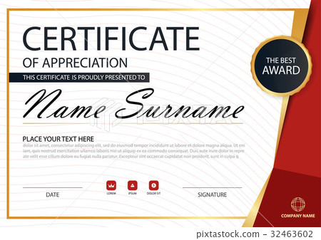 Red Elegance horizontal certificate with Vector Red Elegance horizontal certificate with Vector 32463602