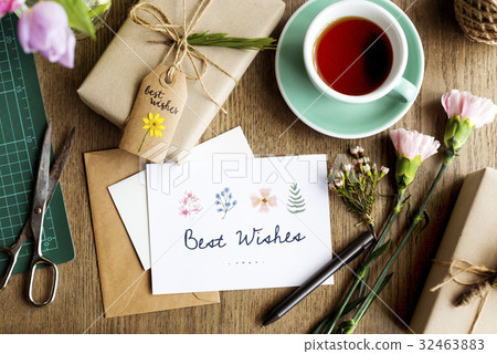 Best Wish Card with Gift Box Background Best Wish Card with Gift Box Background 32463883