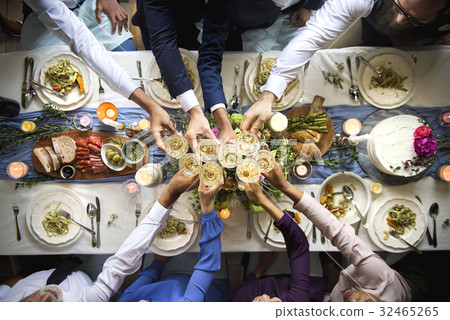 Group of Diverse Friends Gathering Clinking Glasses Together 32465265