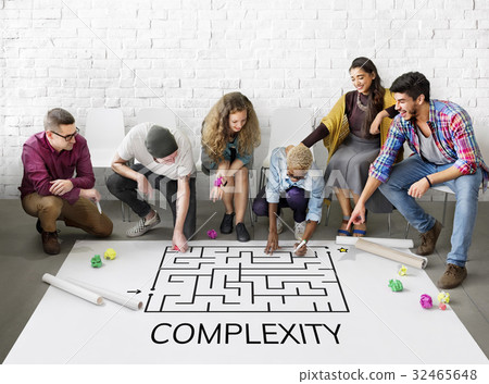 Group of people brainstorming about enigma concept Group of people brainstorming about enigma concept 32465648