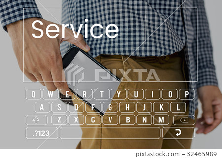 Man lifestyle with smart phone and graphic 32465989