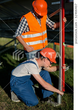 Process of installation of helical piles for solar Process of installation of helical piles for solar 32466407