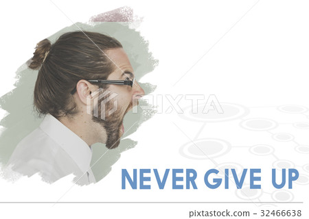 Life Motivation Word on Adult Bearded Man Background 32466638