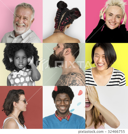 Collection of people in various action 32466755