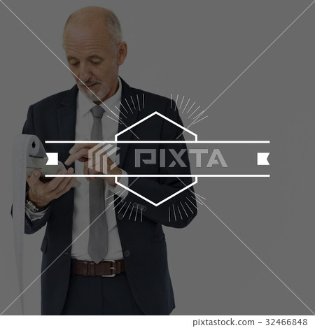 Banner Promotion Advertise Old Businessman 32466848