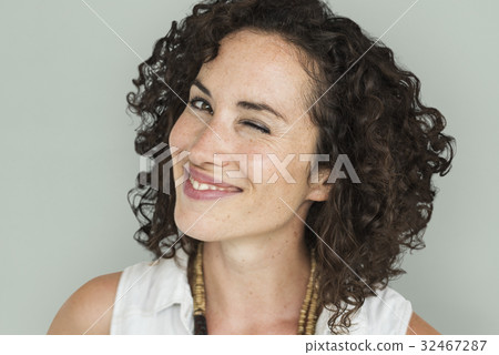 Caucasian Woman Winking Smiling Caucasian Woman Winking Smiling 32467287
