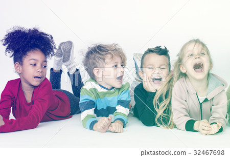 Group of children participating in an activity Group of children participating in an activity 32467698