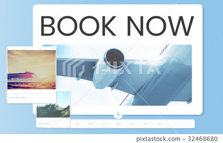 Illustration of air ticket booking for travel destination Illustration of air ticket booking for travel destination 32468680