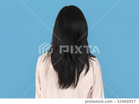 Young Asian Adult Woman Backside Studio Portrait Young Asian Adult Woman Backside Studio Portrait 32468957