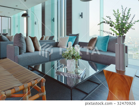 luxury modern living room interior and decoration 32470926