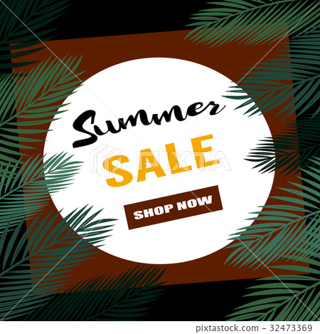 Summer sale background with palm. Vector Summer sale background with palm. Vector 32473369