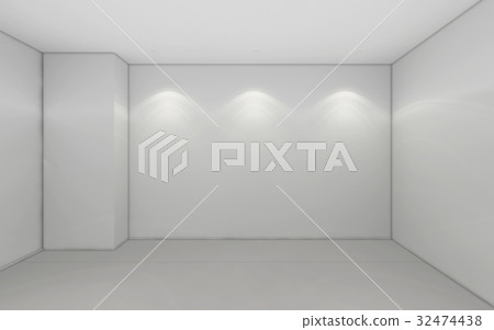 Modern Empty Room, 3d render interior design, mock up illustrati Modern Empty Room, 3d render interior design, mock up illustrati 32474438