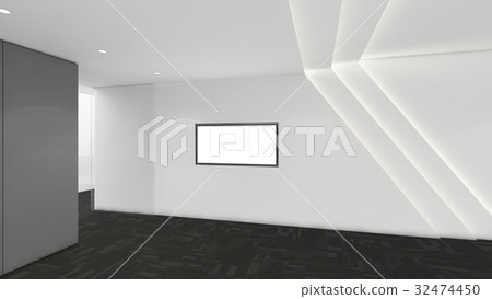 Modern Empty Room, 3d render interior design, mock up illustrati Modern Empty Room, 3d render interior design, mock up illustrati 32474450