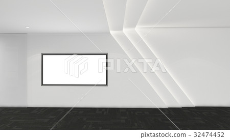 Modern Empty Room, 3d render interior design, mock up illustrati Modern Empty Room, 3d render interior design, mock up illustrati 32474452