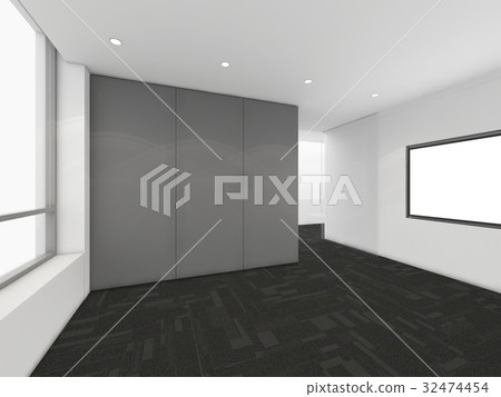 Modern Empty Room, 3d render interior design, mock up illustrati Modern Empty Room, 3d render interior design, mock up illustrati 32474454