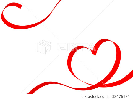 Red heart ribbon 32476185
