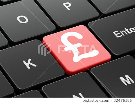 Currency concept: Pound on computer keyboard 32476196