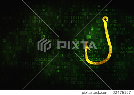 Security concept: Fishing Hook on digital 32476197