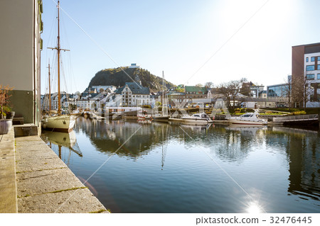 Alesund historic city center, Norway 32476445