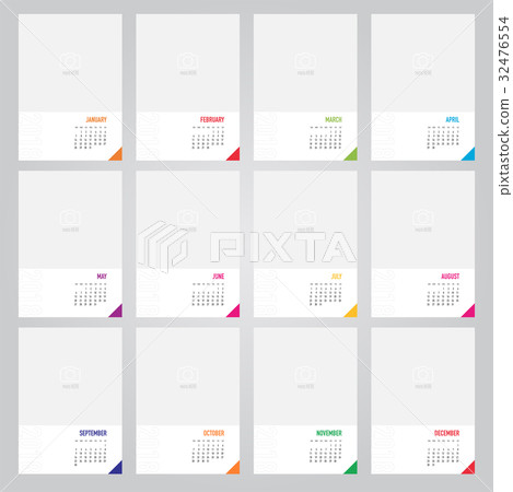 Vector of 2018 new year simple style calendar 32476554