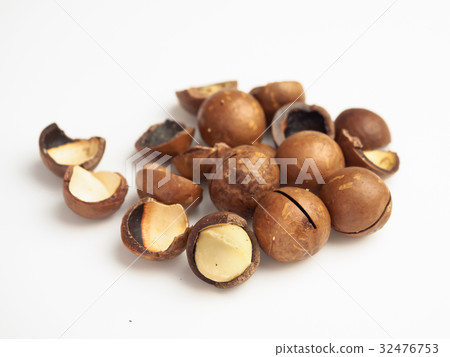 Ripe macadamia nuts closeup. Small Depth of Field Ripe macadamia nuts closeup. Small Depth of Field 32476753