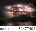 Mostly cloudy with lightning storm inside 32477408