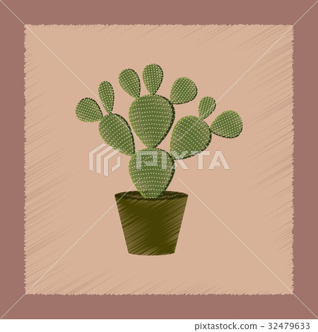 flat shading style Illustrations plant Opuntia flat shading style Illustrations plant Opuntia 32479633