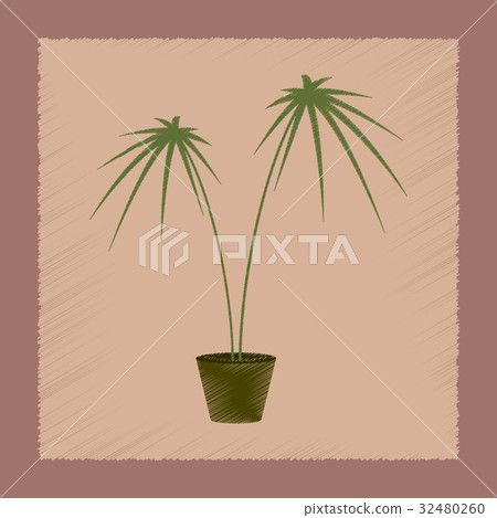 flat shading style Illustrations plant Cyperus 32480260