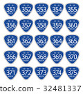 National highway signs _ 351 - 375 32481337