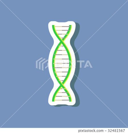 Simple Dna Sticker paper sticker on stylish background DNA - Stock Illustration [32481567 ...