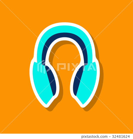 paper sticker Technology gadget headphones 32481624