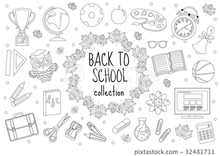 Back to school set of icons, line style. Education - Stock Illustration ...