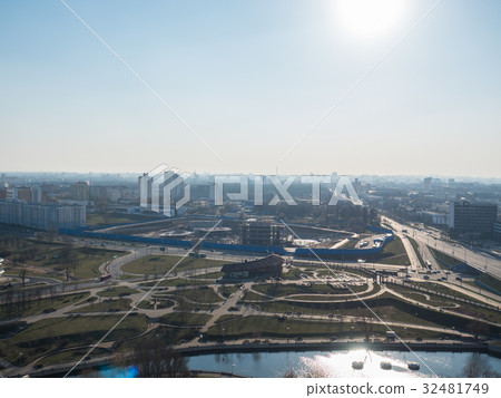 City from Bird's Perspective. 32481749