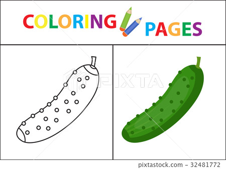 Coloring book page. Sketch outline and color 32481772