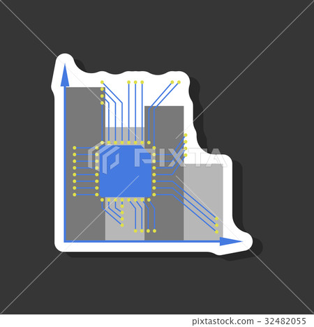 paper sticker on stylish background Nanotechnology paper sticker on stylish background Nanotechnology 32482055