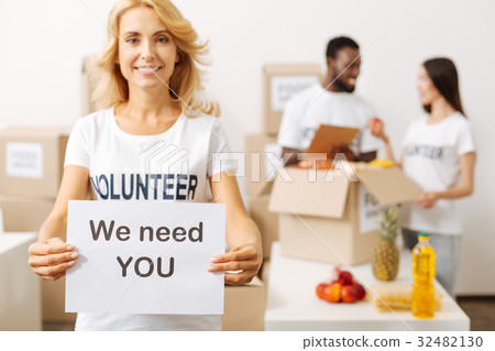 Open minded sincere woman working for a good cause 32482130