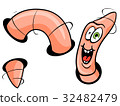 Isolated Cartoon Funny Worm 32482479