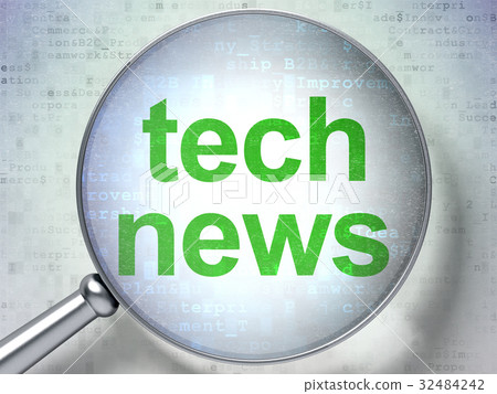 News concept: Tech News with optical glass 32484242