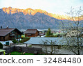 house and cherry  in garden from Hallstatt Bahnhst 32484480