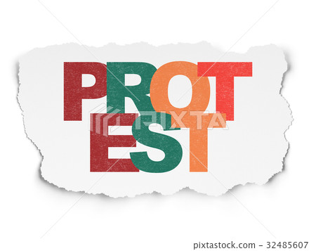Politics concept: Protest on Torn Paper background 32485607