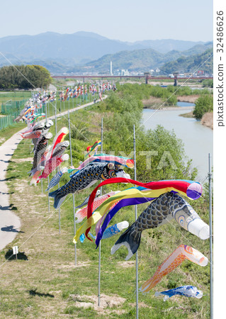 Aridorikawa riverbed rural carp stream of old town's river comprehensive park 32486626
