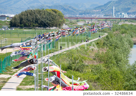 Aridorikawa riverbed rural carp stream of old town's river comprehensive park 32486634