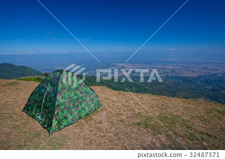 Tourist tent in mountain 32487371