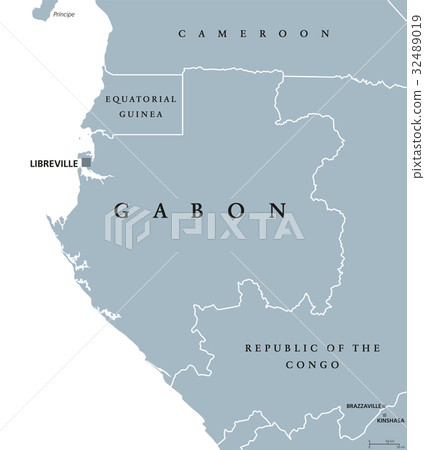 Gabon political map 32489019