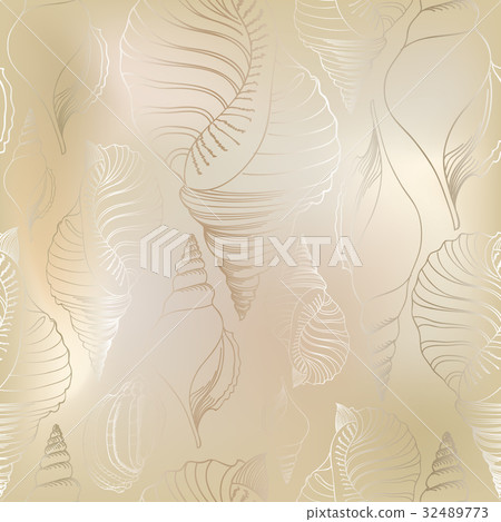 Seashell tiled pattern. Summer holiday Marine life Seashell tiled pattern. Summer holiday Marine life 32489773