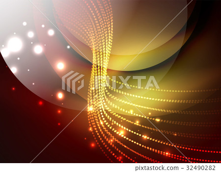 Glowing wave created with particles on dark color Glowing wave created with particles on dark color 32490282