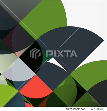 Cut paper circles, mosaic mix geometric pattern 32490308